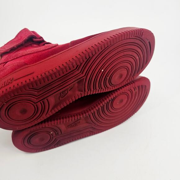 Nike Air Force 1 Mid '07 Red October Suede High Top Sneaker Mens 8.5 315123-609 - Picture 7 of 11